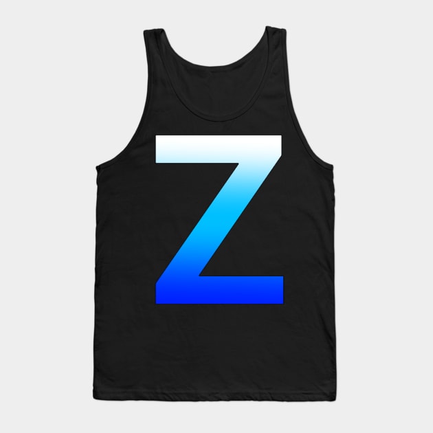 Blue Letter Z Tank Top by JennaBunnies